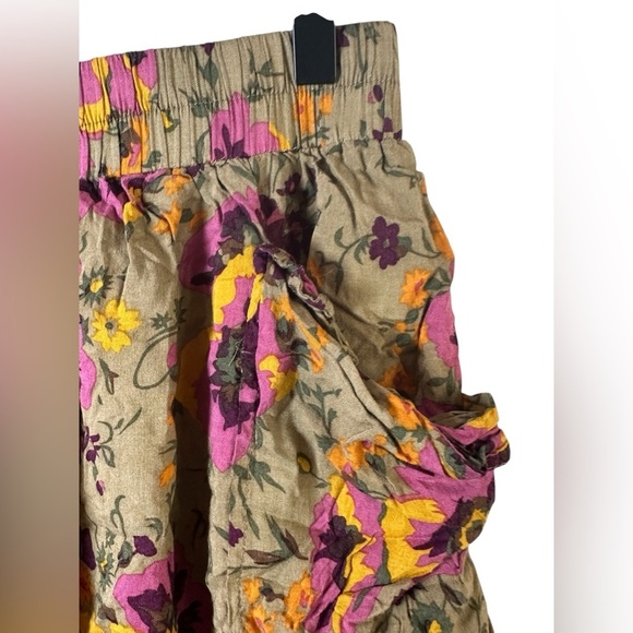 Forever 21 Floral Ruffle Mini Skirt with Pockets Boho Style Size L - Picture 2 of 7